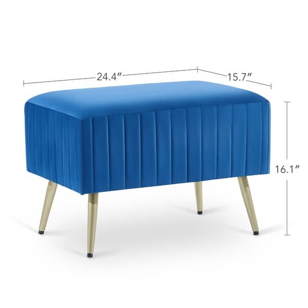 24" Modern Upholstered Entryway Bench with Padded Velvet Seat Bed Bath & Beyond 37883170